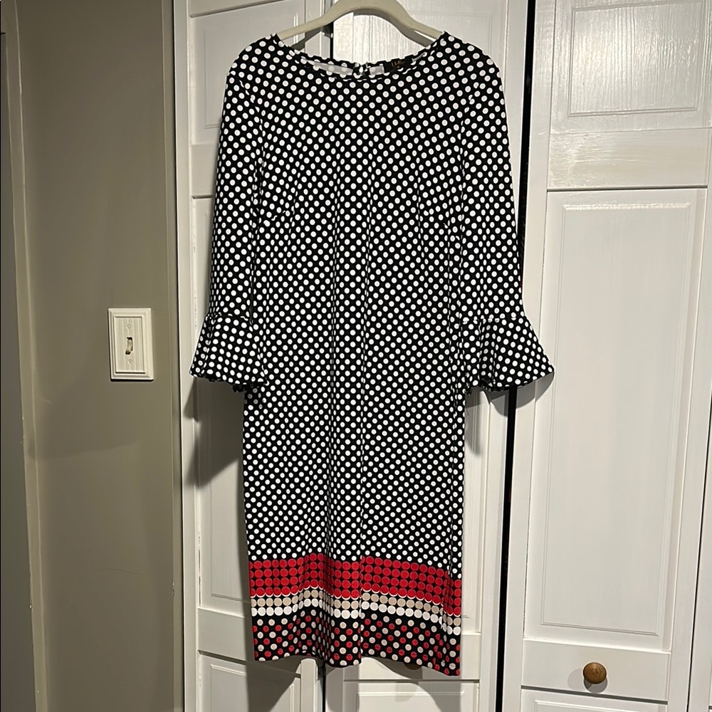 Polka Dot Dress with Red Accents